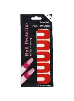ناخن سایر 10-Piece U-Shaped Nail Anti-Overflow Sticker Red 