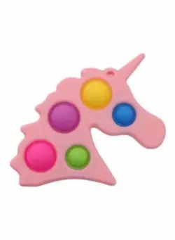 گجت، فیجت و سرگرمی اسپینر Pop Fidget Toy Bubble Key Chain Sensory Toy Stress Relief - Unicorn 5 Bubble (Pink) 