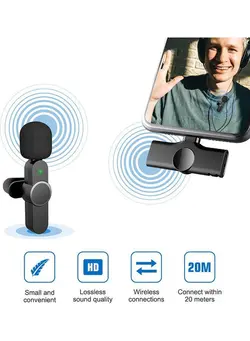 میکروفون سایر Type C Wireless Lavalier Portable Microphone Black 