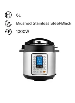 Smart Electric Pressure Cooker Pot 10-In-1 Multi Use 6 L 1000 W NC-SPPR6 Brushed Stainless Steel/Black 