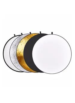 نورپردازی و استودیو سایر 5-In-1 Collapsible Light Reflector Disc Photography Set Gold/Silver/White 