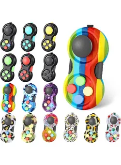گجت، فیجت و سرگرمی اسپینر 15 Pcs Fidget Pad Portable Fidget Controller Classic Retro Game Controller Fidget Toy Handheld Toy Controller With 8 Fidget Functions Controller Game Pad For Teens Relieve Stress Anxiety(Cool) 