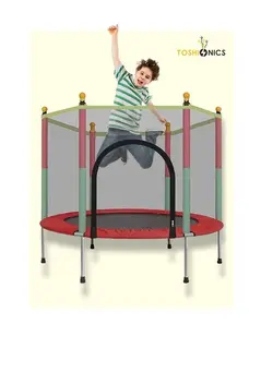 بازی‌های فضای باز و تجهیزات پارک ترامپولین Exercise Bouncer Foldable Kids and Adult Jumping Trampoline Children Jumper with Thick Springs Anti-Skid Shocks Enclosure Net Safety Pad for Indoor Outdoor with Max Load 300KG 