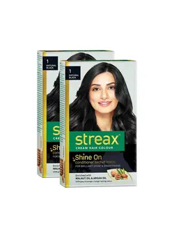 لوازم و مواد فرم‌دهی مو سشوار Cream Hair Color For Unisex 120Ml 1 Natural Black (Pack Of 2) 