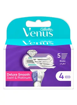زنانه تیغ و ماشین اصلاح Gillette Venus Deluxe Smooth Platinum Handle + 2 Blades 