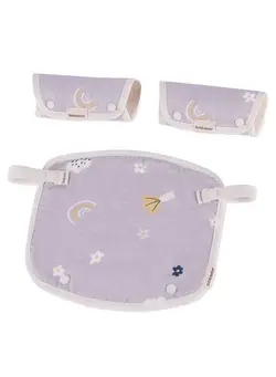 لوازم حمل آغوش Bebamour Natural Baby Drool And Teething Pad For All Carry Positions Baby Carrier White Drool Bib For Boys & Girls (Light Grey) 