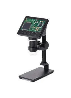 دوربین فیلم‌برداری و عکاسی تلسکوپ و میکروسکوپ 4.3 Inch Display 1000X Digital Microscope Photo Video Taking with 8 Adjustable LED Lights  Lifting Aluminum Alloy Stand for Jewelry Identification Mobilephone Repairs 