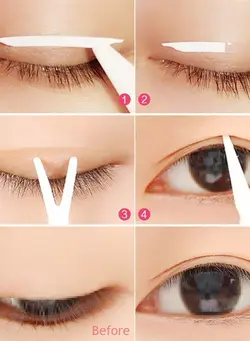 آرایشی صورت سایر 240 Pairs Slim Breathable Invisble Double Sided Eyelid Tape Strips with Y Fork Self-adhesive Natural Non-trace Eyelid Non-Reflective Eye Lift Big Eye Makeup Accessories Decoration 