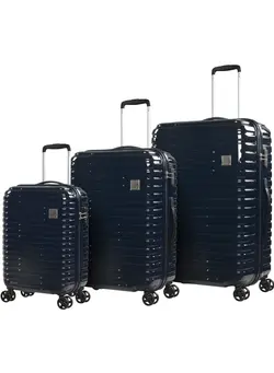 Wheeled Unisex Hard Shell Trolley Luggage Set Makrolon Lightweight 4 Quiet Double spinner Wheel Suitcase with TSA lock KH53M Coffee D.Azure Blue 