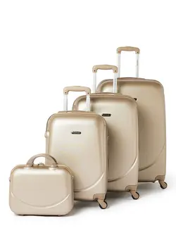4-Piece Trolley Luggage Set 14/20/24/28 Inches Gold 