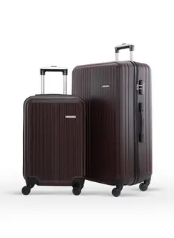 Alpha ABS Hardside Spinner Luggage Trolley Set Coffee 