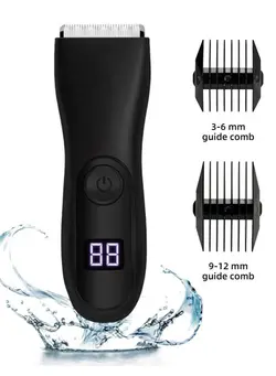 Less Noise Upgraded Digital Men Hair Body Trimmer Waterproof Wireless Beard  Leg Hand  Body Hair Shaver Grooming Razor Body Hair Clipper Trimmer 