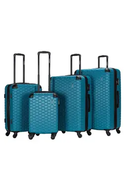 4 Pack Of Hardside Spinner Number Locked Luggage Trolley 