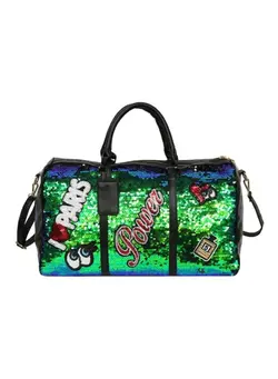 Zipper Closure Duffel Bag Green/Red/White 