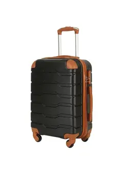 24 inch Trolley Fabric Trolley Hard Side with Spinner Wheels, Hard Shell Luggage Carry on Suitcase Set with TSA Lock 