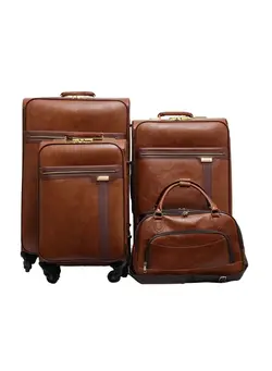 Set Of 4 Pcs PU Leather Hand Bag Trolley Suitcase  Set with Number Lock, ( Size, 10 ,20,24,30 cm  ) 