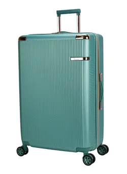 Hard Case Luggage Trolley For Unisex ABS Lightweight 4 Double Wheeled Suitcase With Built In TSA Type Lock A5123 Light Green 