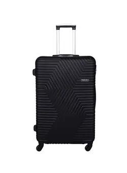 TravelWay Lightweight Checked Suitcase Luggage Trolley - Hardshell Suitcase for 40kg Spinner Luggage for Travel | ABS Material with 4 Spinner Wheels (Shine Black, 32 Inches (81 cm)) 