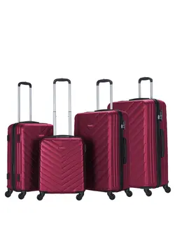 4 Pack Of Hardside Spinner Number Locked Luggage Trolley 