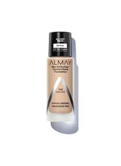Skin Perfecting Comfort Matte Foundation, Hypoallergenic, Cruelty Free, -Fragrance Free, Dermatologist Tested Liquid Makeup, Cool Bare, 1 Fl oz 