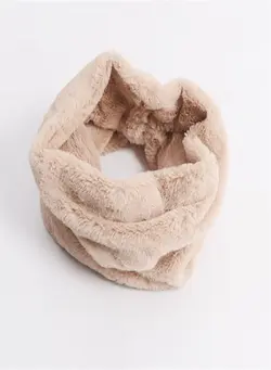 Solid Warm Fur Pullover Scarf 