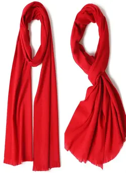 Warm Solid Short Beard Wool Scarf 