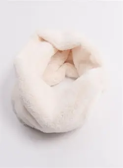 Solid Warm Fur Pullover Scarf 