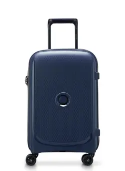 Delsey Belmont+ 55cm Hardcase 4 Double Wheel Non-Expandable Cabin Luggage Trolley Blue 