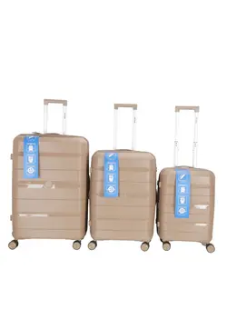Trolley Luggage 3 Pieces Set PP Hard Side Bag 360 Degree Spinner Wheels Trolley Luggage Set with TSA Lock 