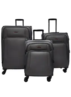 Lightweight Soft Shell Luggage Set of 3 Expandable Suitcase - Trolley Bags for Travel with 4 Double Wheels & TSA Lock 