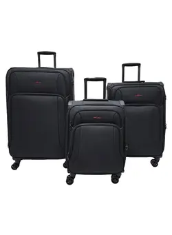 Lightweight Soft Shell Luggage Set of 3 Expandable Suitcase - Trolley Bags for Travel with 4 Double Wheels & TSA Lock 