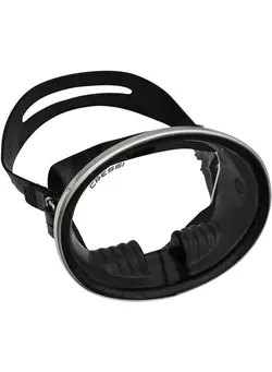Classic Retro Style Freediving Mask Oval Tempered Glass Lens Pacifico: Designed In Italyblack 