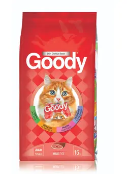 Goody Meat Adult Cat dry Food | Prepared for Cats Food and | Delicious Meaty Taste Cat Food Dry formula and vitamins | Perfect Ingredients for Pets Food - 15Kg. 