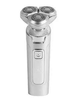 Enchen X2 Electric Shaver Wet& Dry Shaver With 3D Floating Heads Beard Trimmer IPX7 Waterproof Shaver Washable Shaving Head Long Battery Life Rechargeable Shaver USB-C Charging - Silver 