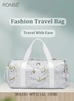 New Trend Travel Duffel Bag Marble Pattern Sports Gym Tote Bag Shoulder Crossbody Overnight Bag for Women Men Weekender Labor Delivery Bag 