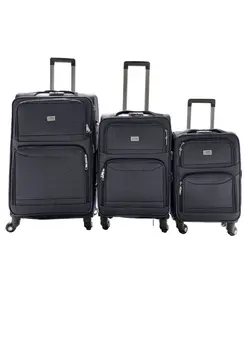 Soft sided luggage,3 pcs set soft shell suitcases, lightweight travel bags, fashionable trolley bags with spinner and aluminium handle. 