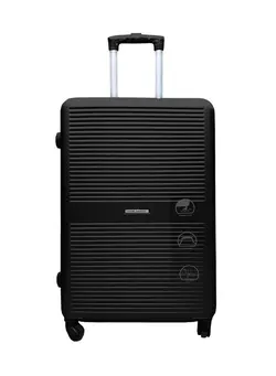 TravelWay Lightweight Checked Suitcase Luggage Trolley - Hardshell Suitcase for 40kg Spinner Luggage for Travel | ABS Material with 4 Spinner Wheels (Shine Black, 32 Inches (81 cm)) 