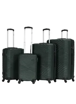 4-Piece Hardside Spinner With Number Lock Luggage Trolley Set 