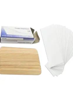ORiTi Waxing Spatulas & Wax Strips Kit 100pcs Large Thick Wax Sticks & 100 Wax Strips for Hair Removal of Face Body Eyebrow Legs Bikini Area 