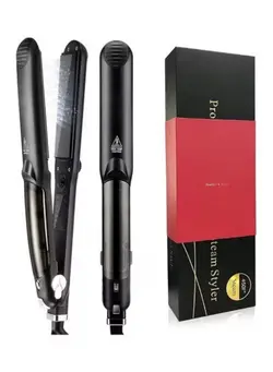 Professional Salon Ceramic Tourmaline Vapor Steam Flat Iron Hair Straightener, LED Display with Adjustable Temp. 