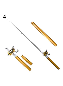 Combo Telescopic Mini Pocket Fish Pen Aluminum Portable Fishing Rod Pole Reel 20 x 10 x 20cm 