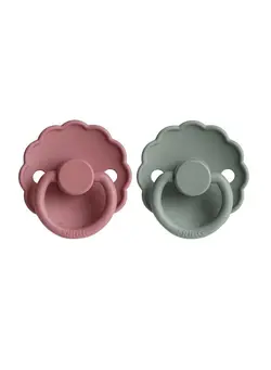 Daisy Silicone Baby  Pacifier 6-18M  2-Pack Cedar/Lily pad - S2 