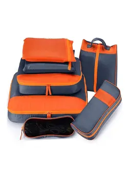 7 Pack Packing Cubes Value Set for Travel Luggage Organiser Bag Compression Pouches Clothes Suitcase Packing Organizers Set with Toiletry Bag 