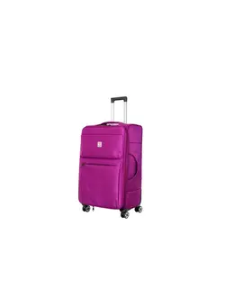 Reflection 20 Inch Voyager Carryon Suitcase Lightweight Vertical Series Travel Soft Luggage Trolley with 36L Storage Capacity and 4 Spinner Wheels Purple 