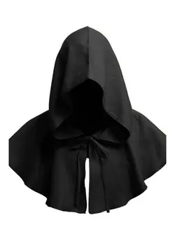 Solid Pattern Medieval Cowl Black 