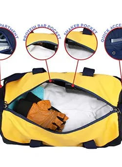 Bolt Duffel Bag with 2 Masks Navy/Yellow 