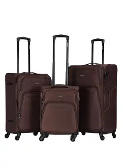 Set of 3 Light Weight Polyester Jacqard Trolley Luggage With Number Lock 20,24,28 Inches 
