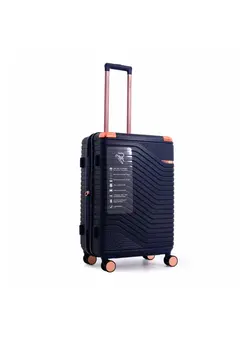 Reflection Saphir Premium Quality ABS Suitcase Lightweight Hardshell Metalic Corner Vertical Series Travel Luggage Trolley with 4 Spinner Wheels and TSA Lock 28 Inch 71 CM NAVY 