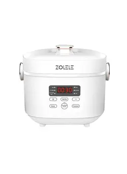 ZB500 Multifunctional Electric Rice Cooker With 3L Capacity Smart Low Sugar Rice Cooker Micro-Computer Button Double Inner Pot 700W Power - White 