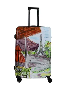 Eiffel Tower Hard Shell Spinner Wheels Trolley Luggage 28 Inches 